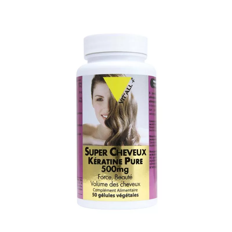 Super Cheveux Kératine Pure 500mg – 50 comprimés – Vitall+